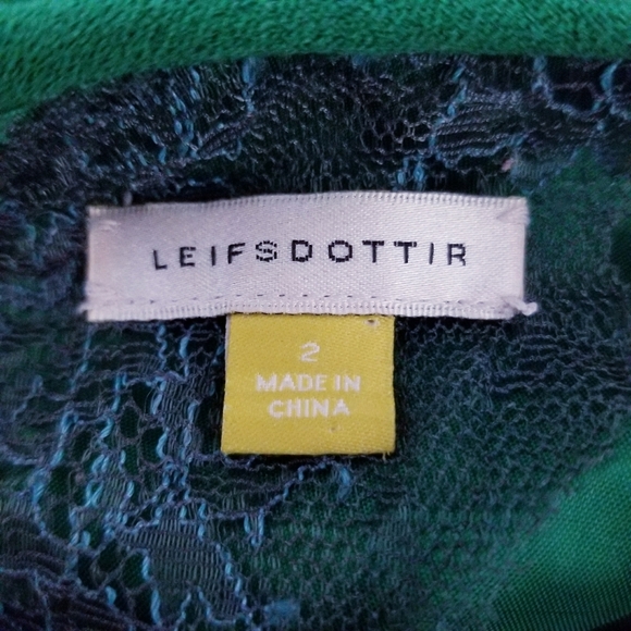 Leifsdottir Anthropologie green party glam short dress 2 - Picture 7 of 7